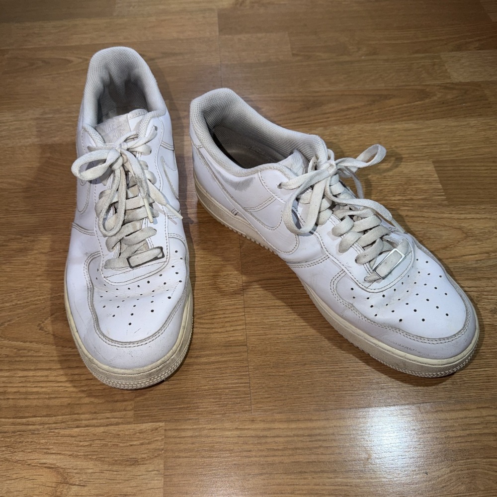 Nike Air Force 1 '07 Low Top Triple White CW2288-111 Men's White Sneaker Sz 12